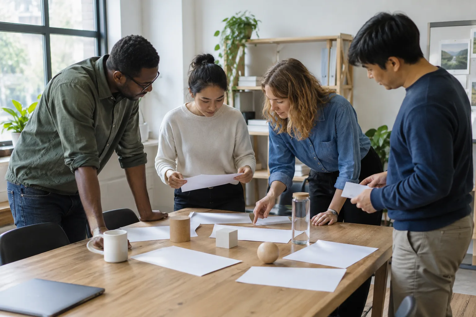 Une équipe échange autour d’une table après avoir testé une nouvelle façon de travailler.
